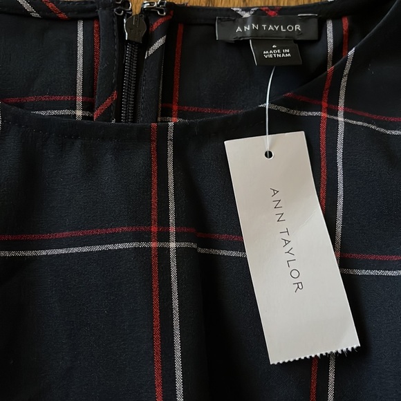 Ann Taylor Plaid Twist Waist Blouse Top Size:6 - Picture 11 of 13